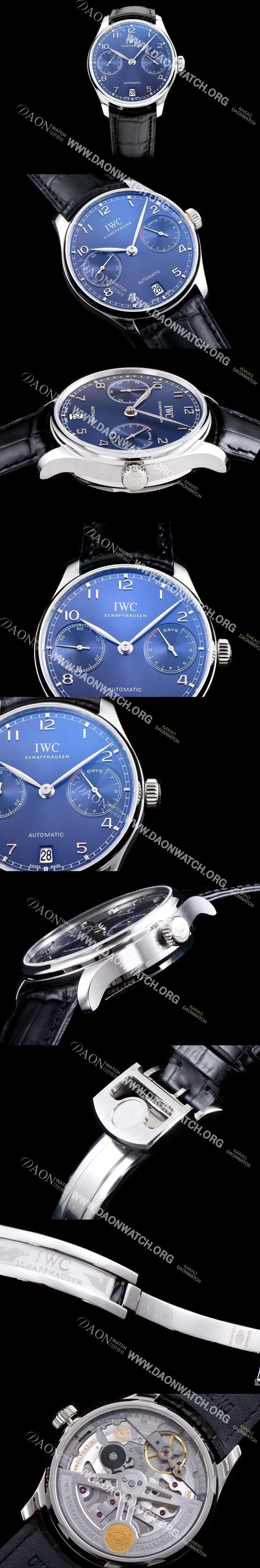 미러급 아이더블유씨 남성용 포루투기즈 IW500710 블루 다이얼 오토매틱 무브먼트 IWC0201 Ⅳ
