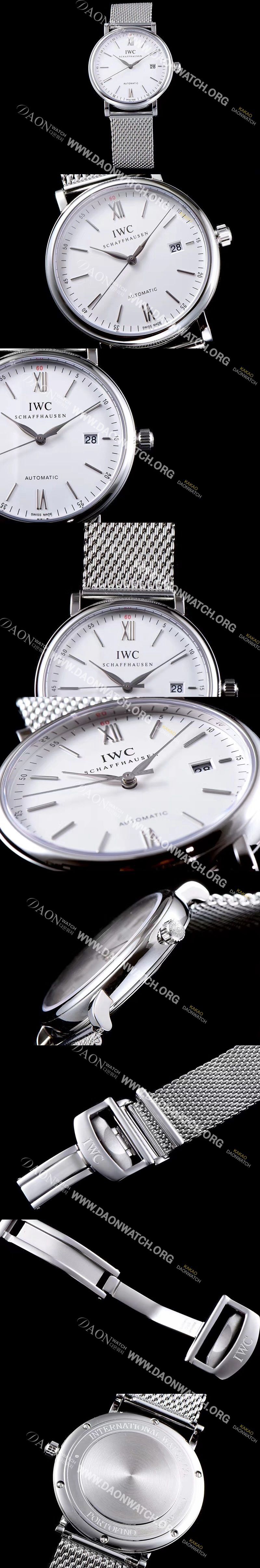 미러급 아이더블유씨 남성용 포르토피노 화이트 다이얼 오토매틱 무브먼트 IWC0250 Ⅳ