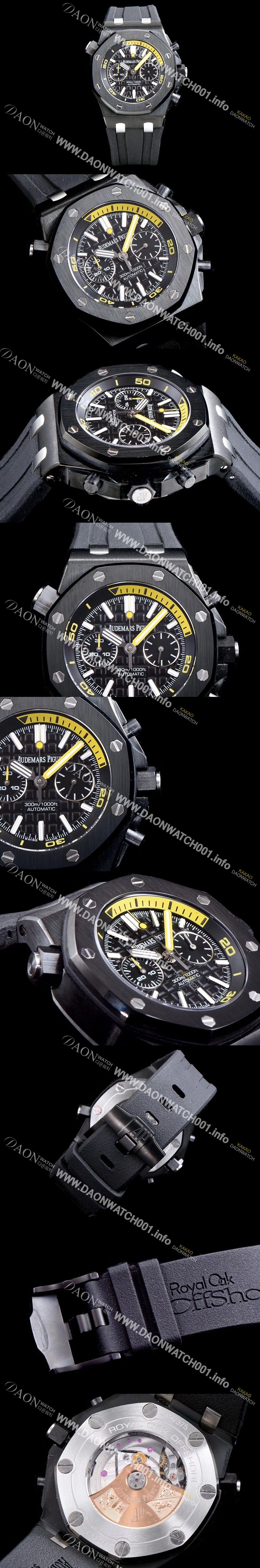 미러급 오데마피게 남성용 로얄오크 오프쇼어 다이버 26703ST.OO.A027CA.01 1:1 베스트 에디션 크로노그래프 블랙 러버 스트랩 오토매틱 무브먼트 AUD0220 Ⅳ