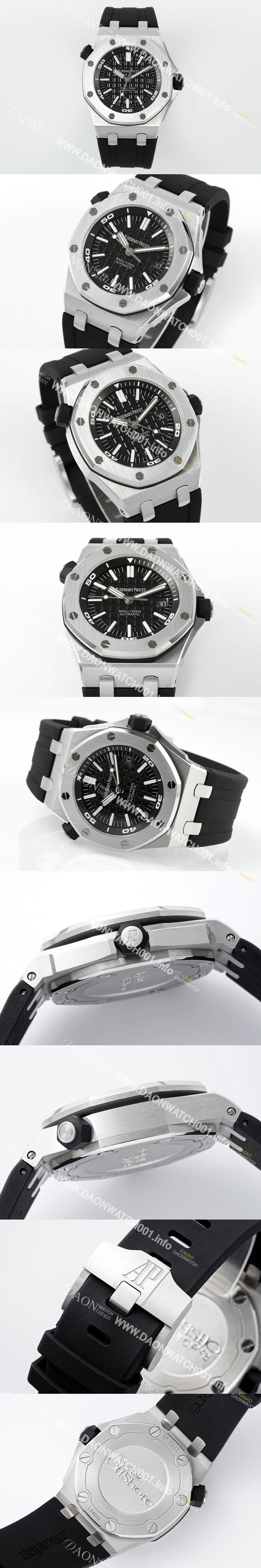 미러급 오데마피게 남성용 로얄 오크 오프쇼어 15703ST.OO.A002CA.01 블랙 다이얼 오토매틱 무브먼트 AUD0450 Ⅳ