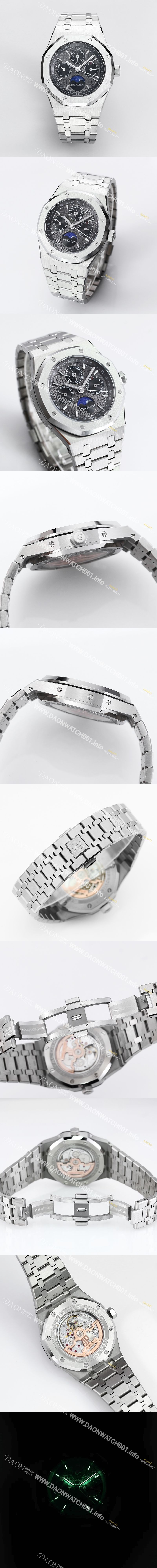 미러급 오데마피게 남성용 로얄오크 26574 퍼페츄얼 캘린더 문페이즈 41mm 다크 그레이 다이얼 신형 5134 오토매틱 무브먼트 AUD4202 Ⅳ