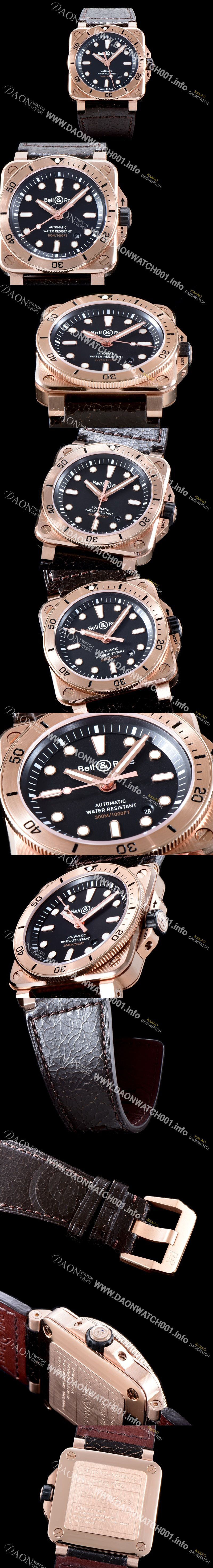 미러급 벨엔로즈 남성용 2018년 신형다이버워치 UP!! 인스트루먼트 BR0392-D-BL-BR/SCA 고급스러운18K 로즈골드 블랙 다이얼 오리지날 미요타 9시리즈 오토매틱 무브먼트 BEL4200 Ⅳ