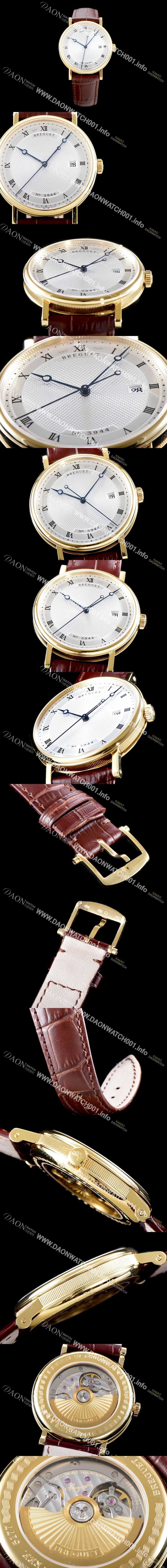 미러급 브레게 남성용 인기제품 클래식 5177BR/15/9V6 38mm 오토매틱 신제품!! 18K 옐로우골드 실버 길로쉐 패턴 다이얼 오토매틱 무브먼트 BRG0413 Ⅳ