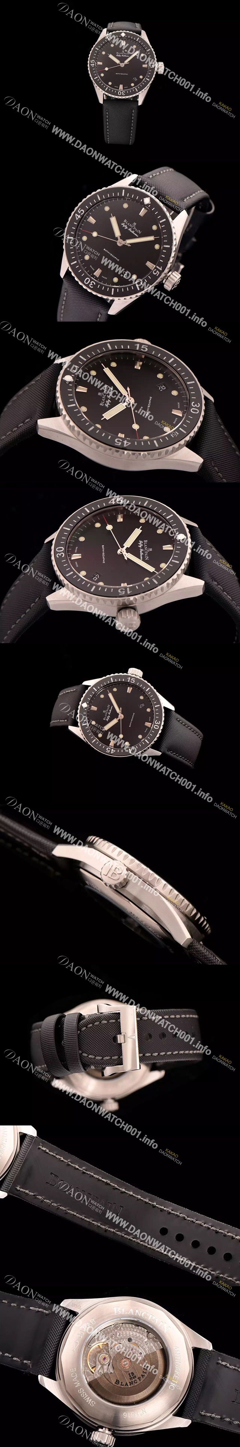 미러급 블랑팡 남성용 5000-0130-B52 A 피프티패덤즈 다이버 블랙다이얼 BLA42020 Ⅳ