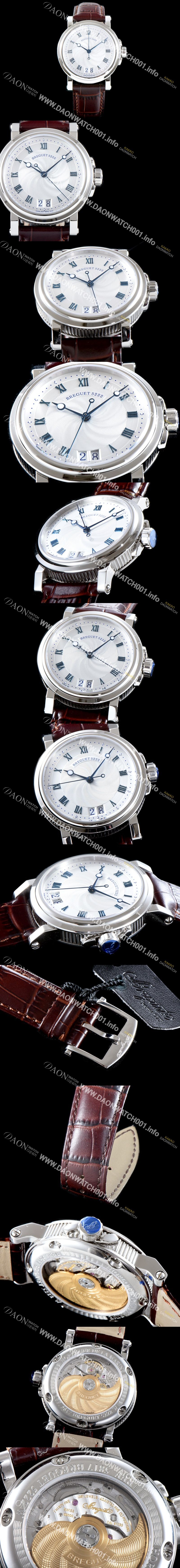 미러급 브레게 남성용 마린 컬렉션 5817ST/12/5V8 빅데이트 UP!! 39MM 화이트 물결무늬 다이얼 Cal.517GG HG 오토매틱 무브먼트 BRG0427 Ⅳ