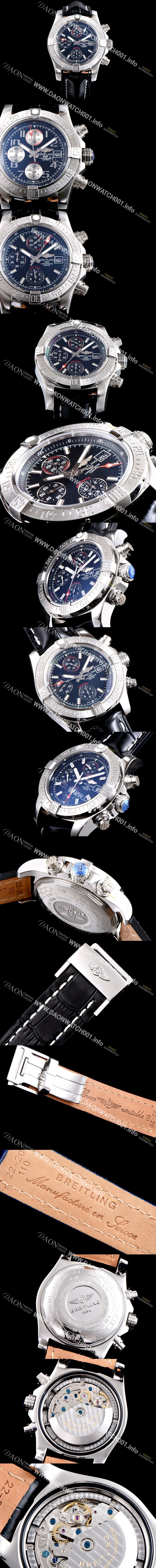 미러급 브라이틀링 남성용 슈퍼 어벤져II A1338111|BC32|170A 크로노그래프 블랙 다이얼 오토매틱 무브먼트 BRE0254 Ⅳ