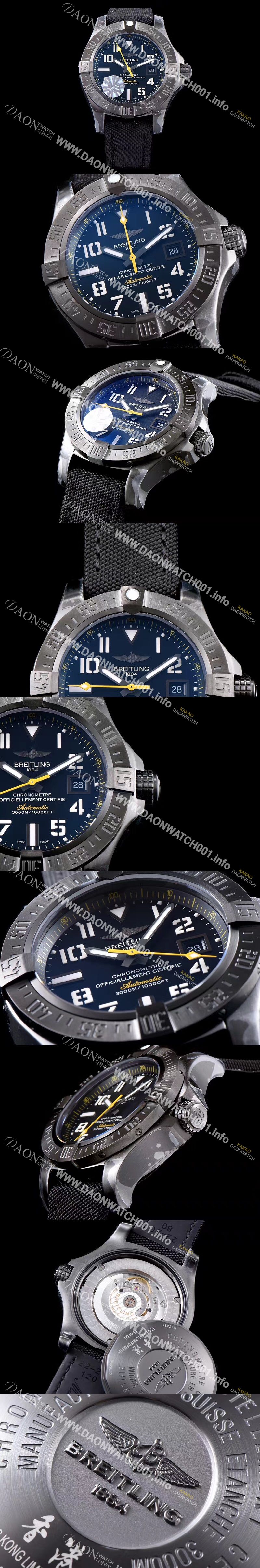 미러급 브라이틀링 남성용 A1733010 어벤져 씨울프 블랙다이얼 오토매틱 무브먼트 BRE0231 Ⅳ