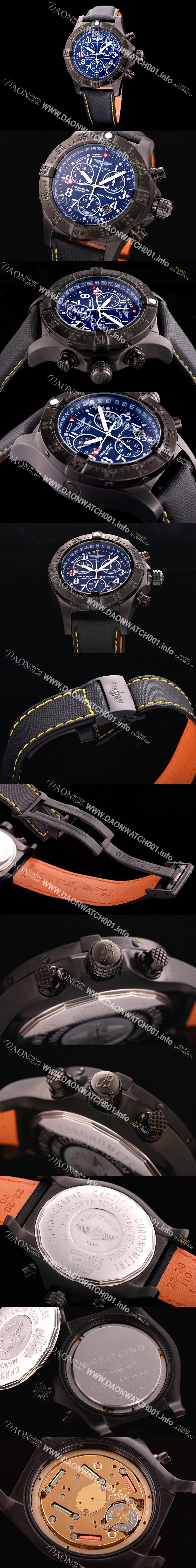 미러급 브라이틀링 남성용 원드라이더 44mm 크로노그라프 쿼츠 블루다이얼 BRE0444 Ⅳ