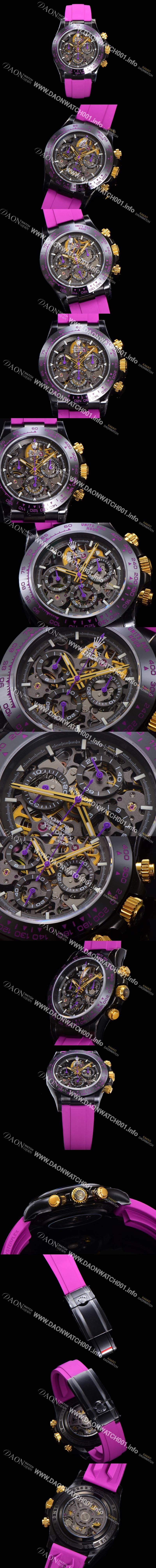 미러급 로렉스남성용 데이토나 세라믹 베젤 40mm 크로노그래프 오토매틱 Cal.4130 무브먼트 스켈레톤 다이얼 rol5378 Ⅳ