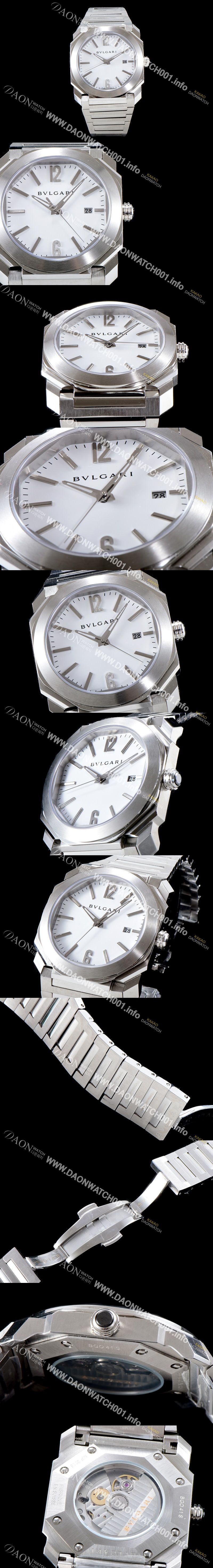 미러급 불가리 남성용 옥토102105 BGO38C3SSD 화이트 다이얼 브레이슬릿 오토매틱 무브먼트 BVL4303 Ⅳ