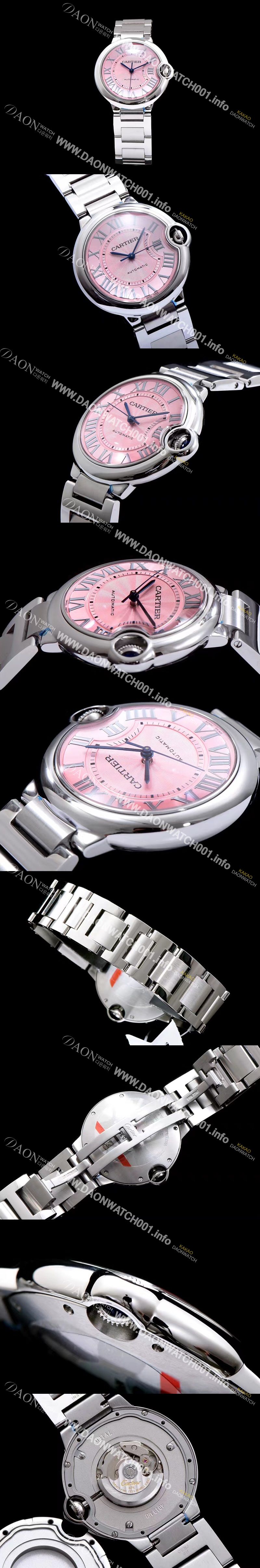 미러급 까르띠에 여성용 신상 발롱블루 W6920100모델 시계 핑크 다이얼 ETA2671-2 오토매틱 무브먼트 CAR0135 Ⅳ