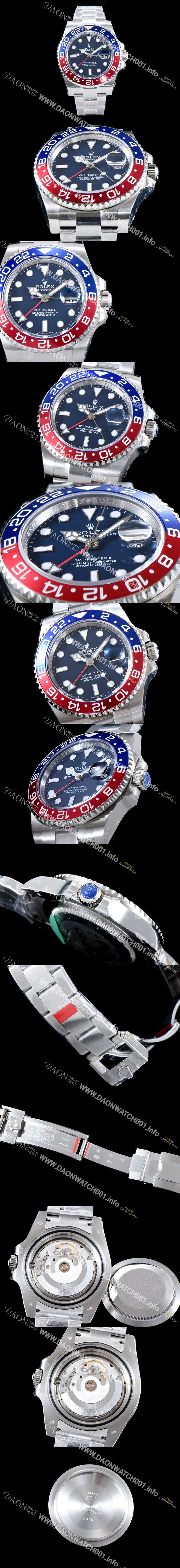 미러급 로렉스 남성용 2019 바젤월드 New model 지엠티 마스터II 116719 오이스터 GM 904L스틸 블루판 UP!! 듀얼 타임 블루/레드 투톤 24시간 회전 베젤 오토매틱 무브먼트 ROL0500 Ⅳ
