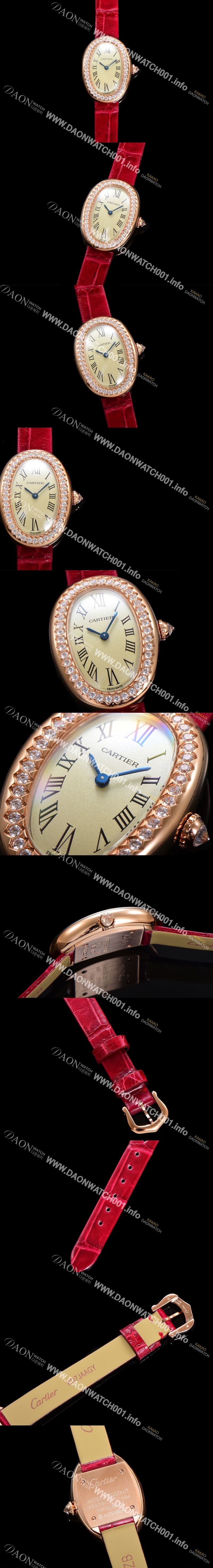 미러급 까르띠에 여성용 베누아 WJBA0031 18K로즈골드 실버 다이얼 악어가죽줄 쿼츠 무브먼트 car69353 Ⅳ