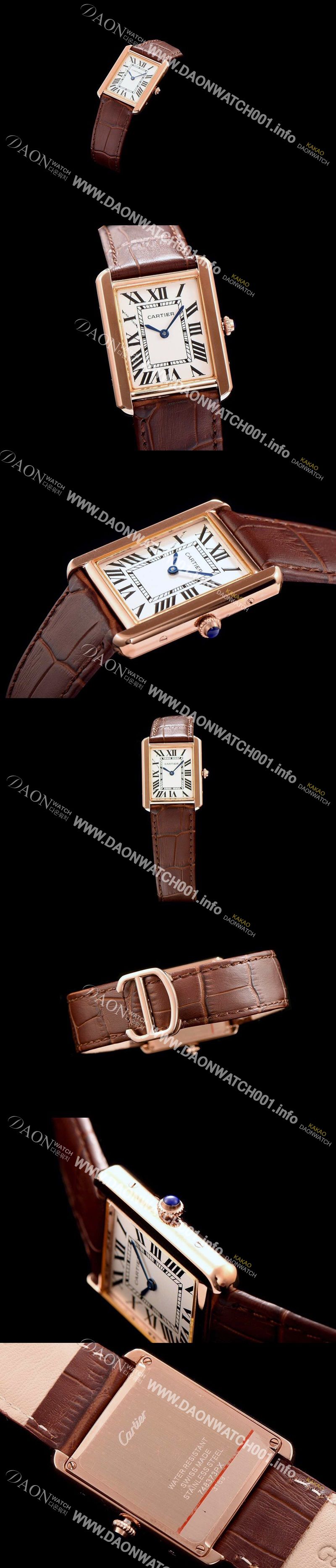 미러급 까르띠에 남성용 탱크 로마 인덱스 화이트 다이얼 커플용 쿼츠 무브먼트 CAR0502 Ⅳ