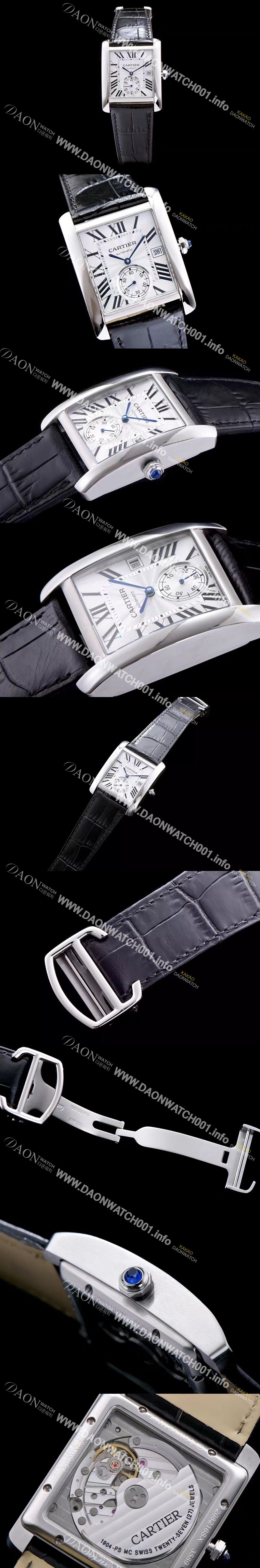 미러급 까르띠에 남성용 탱크 화이트 다이얼 오토매틱 무브먼트 CAR0015 Ⅳ