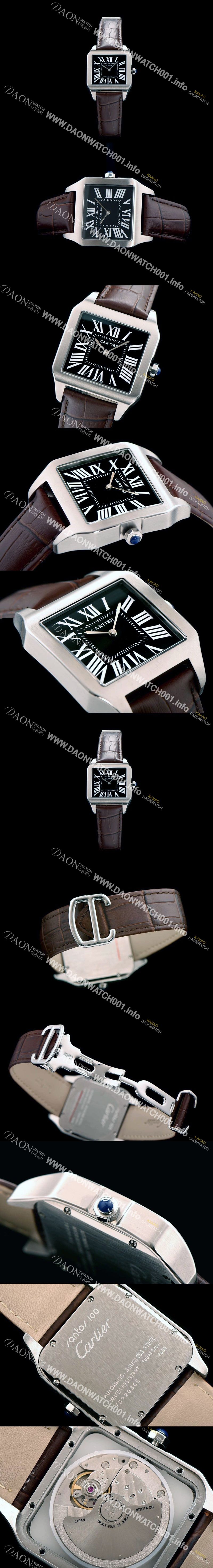 미러급 까르띠에 남여공용 산토스 시리즈 9015 무브먼트 블랙 다이얼 CAR0021 Ⅳ