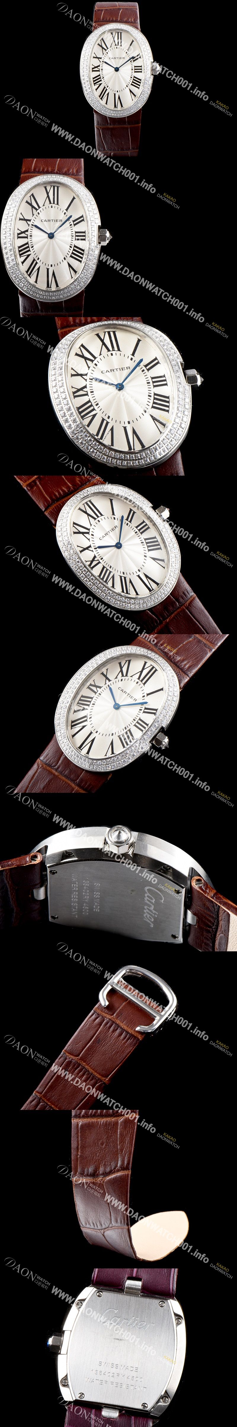 미러급 까르띠에 여성용 베누아 스위스 쿼츠 쥬얼리 베젤 화이트 다이얼 CAR0344 Ⅳ