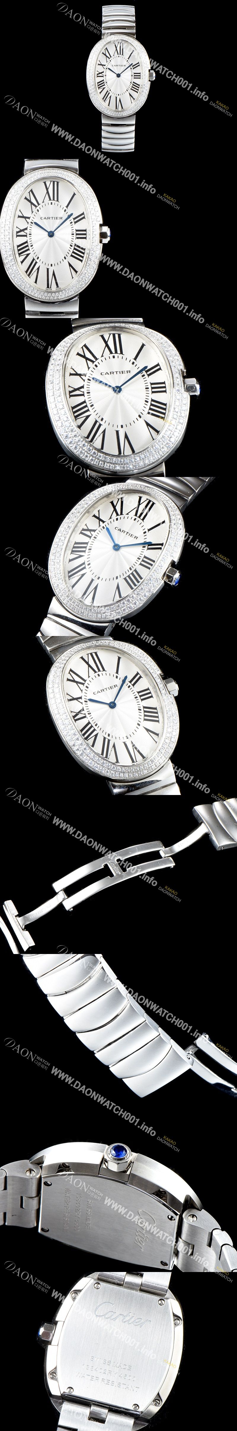 미러급 까르띠에 여성용 베누아 워치 WB520010 라지 모델 1:1 수공 맞물림형식 최상급 쥬얼셋팅 화이트 다이얼 스위스 쿼츠 무브먼트 CAR0050 Ⅳ