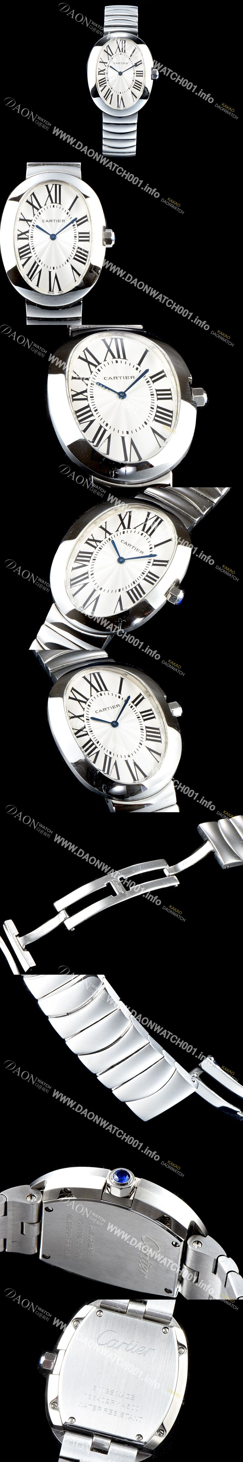 미러급 까르띠에 여성용 베누아 워치 W8000006 라지 모델 화이트 다이얼 스위스 쿼츠 무브먼트 CAR0051 Ⅳ