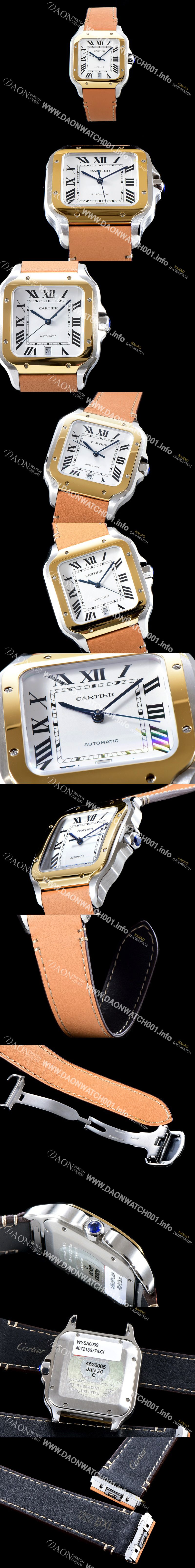 미러급 까르띠에 남성용 BEST UP!! 산토스 드 까르띠에 워치 W2SA0006 라지모델!! 18K 옐로우골드 투톤콤비 화이트 다이얼 오토매틱 무브먼트 CAR4041 Ⅳ