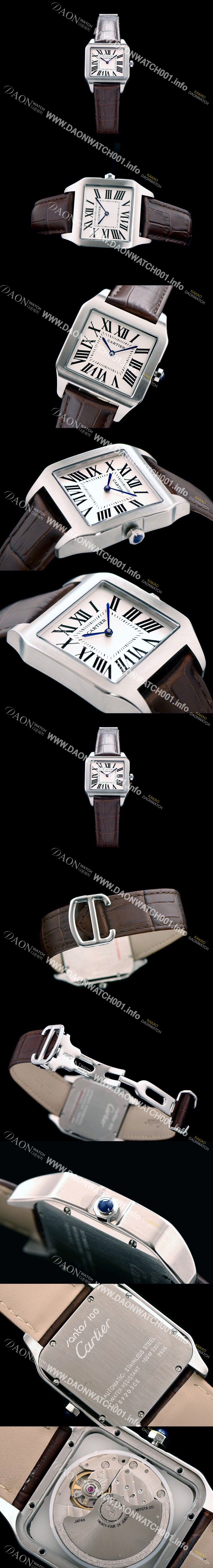 미러급 까르띠에 남여공용 산토스 시리즈 9015 무브먼트 실버 베젤 화이트 다이얼 CAR0010 Ⅳ