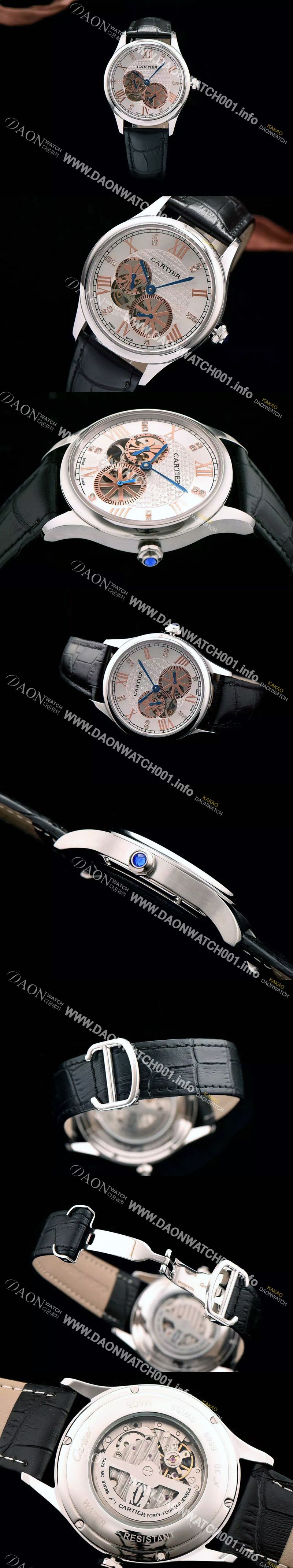 미러급 까르띠에 남성용 로통드 드 까르띠에 오토매틱 42mm 화이트다이얼 CAR0040 Ⅳ