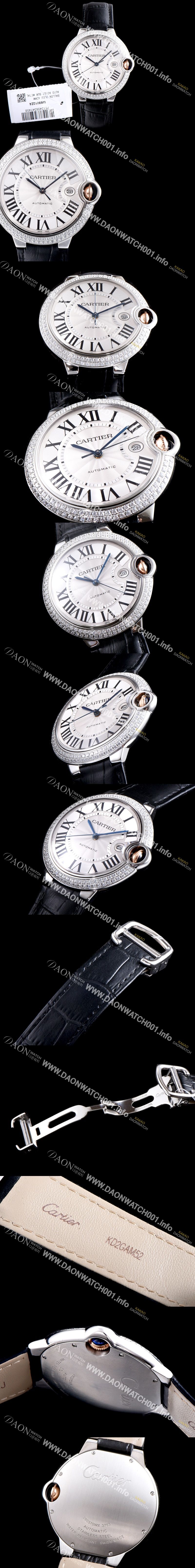 미러급 까르띠에 남성용 2019신상 발롱블루 42mm 다이아몬드 베젤 ETA2824-2 오토매틱 무브먼트 CAR0102 Ⅳ