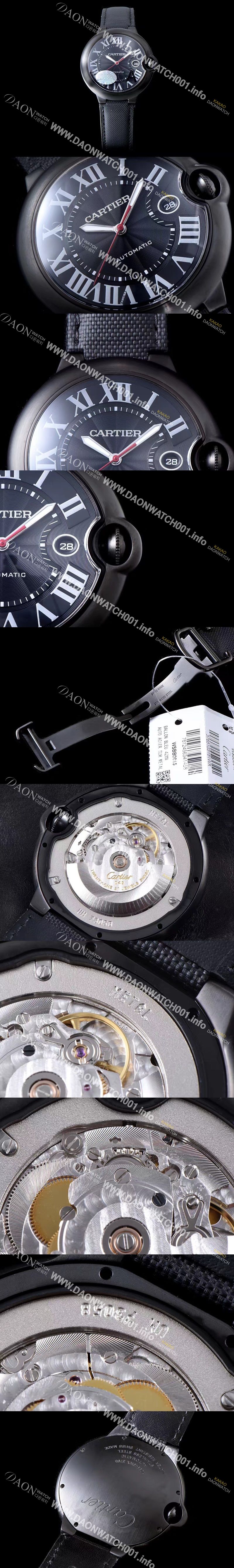 미러급 까르띠에 남여공용 발롱블루 WSBB0015 블랙 다이얼 오토매틱 무브먼트 CAR0114 Ⅳ