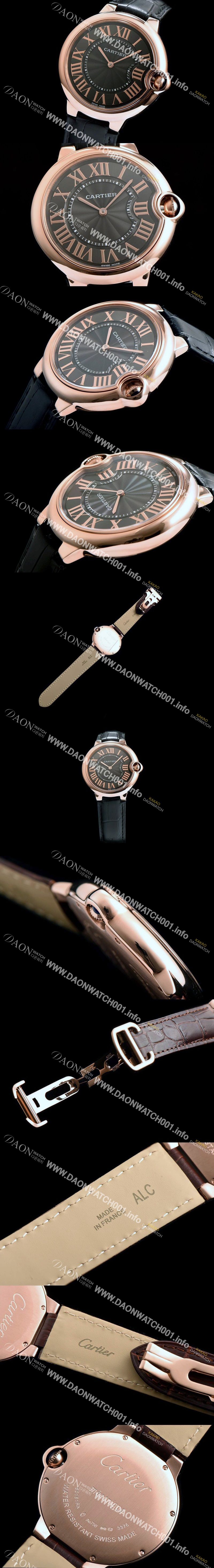 미러급 까르띠에 남성용 발롱블루 W6920089블랙 다이얼 로즈골 CAR0031 Ⅳ