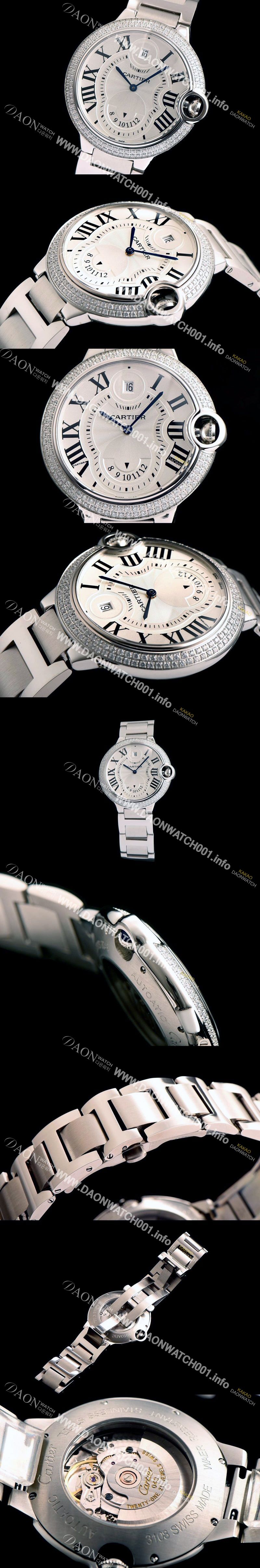 미러급 까르디에 남성용 발롱블루 화이트 다이얼 오토매틱 무브먼트 CAR0039 Ⅳ