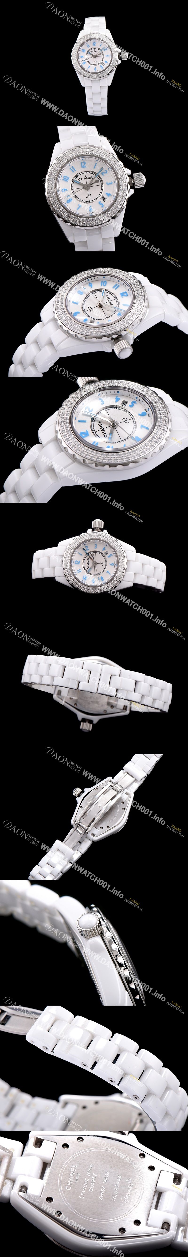 미러급 샤넬 여성용 제이12 H3826 신상모델! 100%세라믹 소재 최상급 쥬얼 셋팅 베젤 화이트 다이얼 세계적 범용 쿼츠 무브먼트 CHA0400 Ⅳ