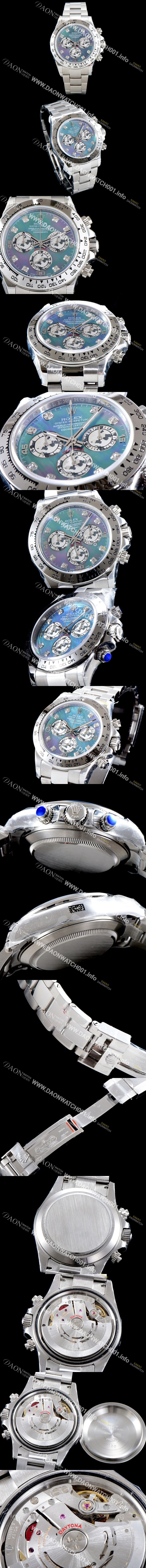 미러급 로렉스 남성용 Cal. 4130 무브 UP!! 코스모그래프 데이토나 진주자개 다이얼 크로노그래프 오토매틱 무브먼트 ROL0523 Ⅳ