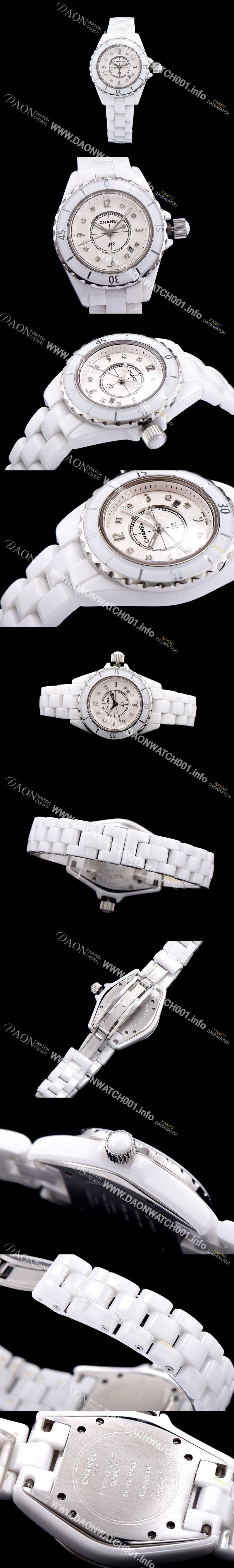미러급 샤넬 여성용 제이12 H2422 신상모델! 100%세라믹 소재 쥬얼 다이아몬드 인덱스 화이트 다이얼 세계적 범용 쿼츠 무브먼트 CHA0400 Ⅳ