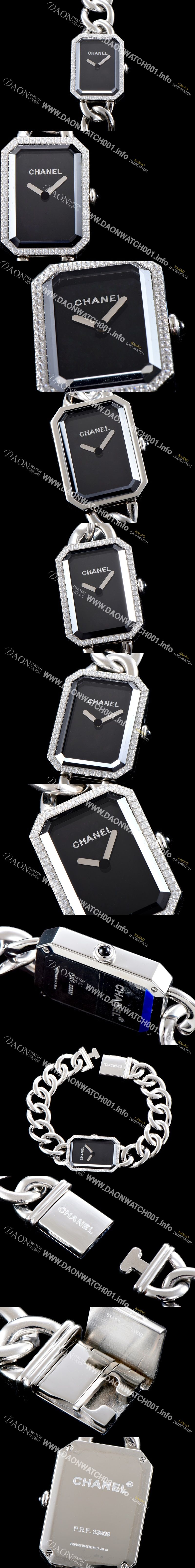 미러급 샤넬 여성용 프리미에르 H3254 신제품!! 다이아몬드 베젤 블랙 다이얼 스위스 쿼츠 무브먼트 CHA0401 Ⅳ