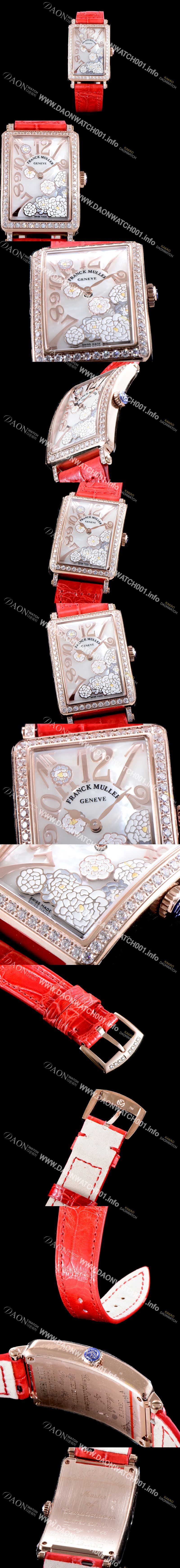 미러급 프랭크뮬러 여성용 롱아일렌드 952 QZ ORC D 1R 컬력션 최상급 퀄리티의 쥬얼셋팅 케이스 화이트 마더 오브 펄 다이얼 스위스 쿼츠 무브먼트 FRA0411 Ⅳ