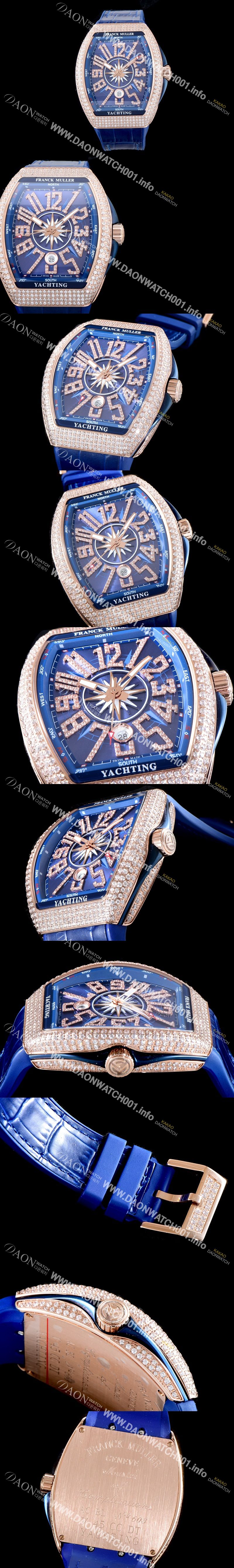 미러급 프랭크 뮬러 남성용 마스터 컴플리케이션 V45 SC DT YACHTING 5N 뱅가드 요팅!! 일본산 최상급 퀄리티의 쥬얼셋팅 케이스 블루 다이얼 스위스 ETA 2824-A2오토매틱 FRA0400 Ⅳ