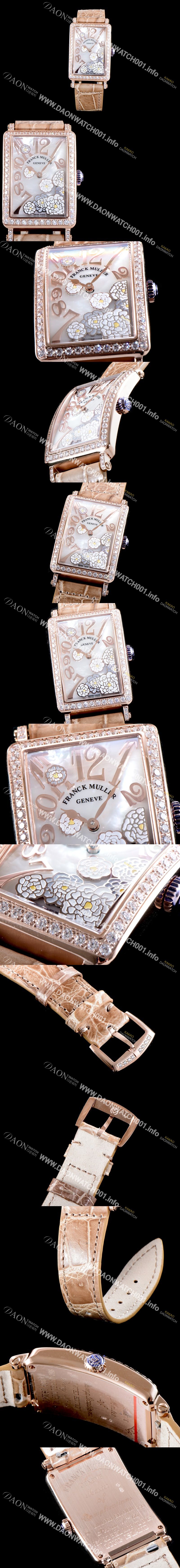 미러급 프랭크뮬러 여성용 롱아일렌드 952 QZ ORC D 1R 컬력션 최상급 퀄리티의 쥬얼셋팅 케이스 화이트 마더 오브 펄 다이얼 스위스 쿼츠 무브먼트 FRA0410 Ⅳ