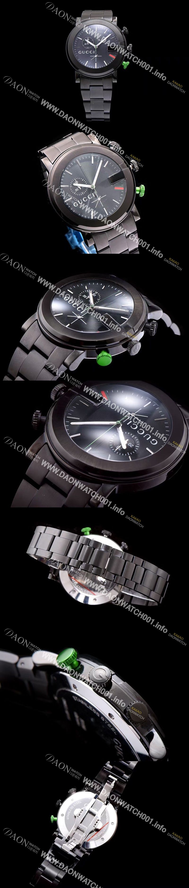 미러급 구찌 남성용 G-타임리스 커플시계 블랙 다이얼 스위스 쿼츠 무브먼트 GUC4242 Ⅳ