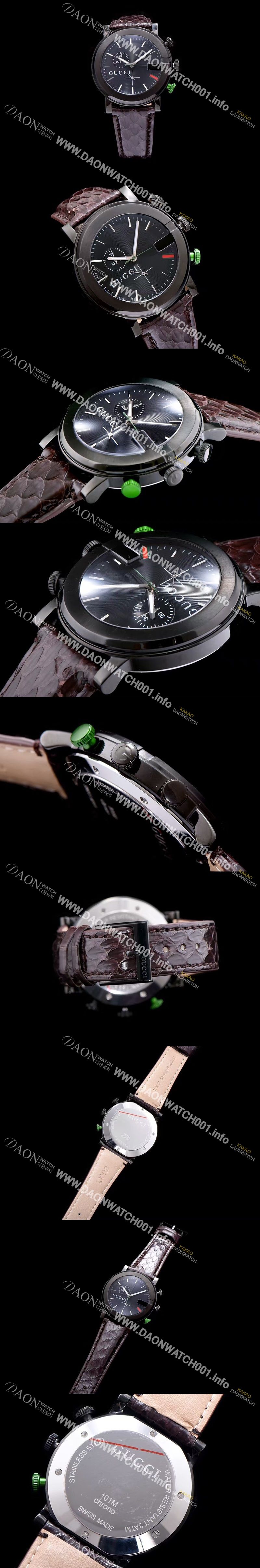 미러급 구찌 남성용 G-타임리스 커플시계 블랙 다이얼 스위스 쿼츠 무브먼트 GUC4244 Ⅳ