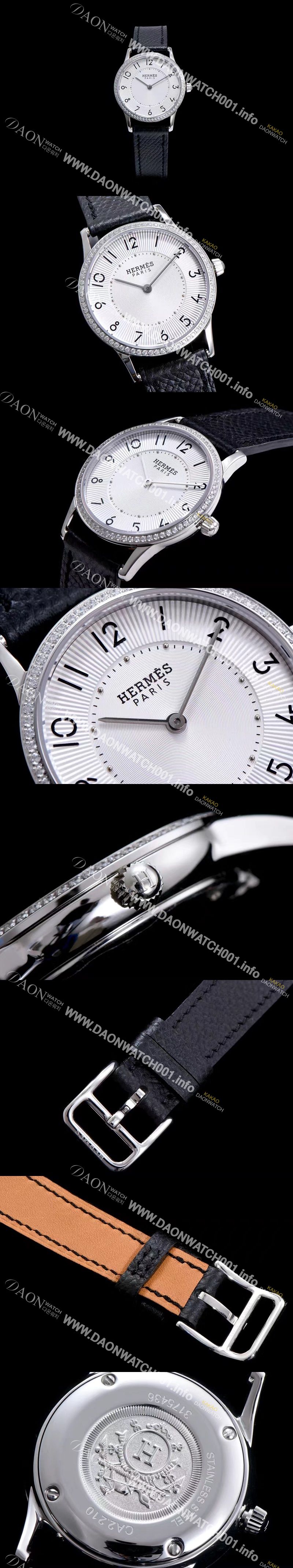 미러급 에르메스 남성용 슬림 데르메스 W041703WW00 화이트 다이얼 춰츠 무브먼트 HEM4244 Ⅳ