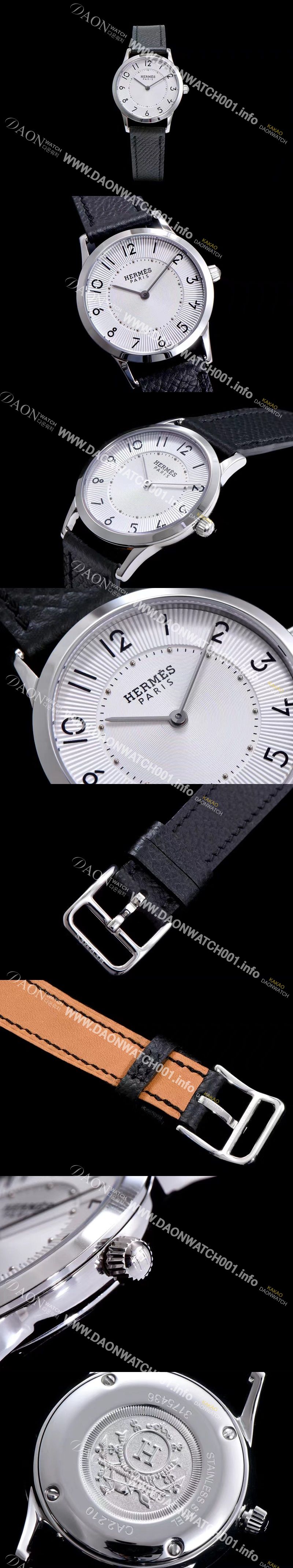 미러급 에르메스 남성용 슬림 데르메스 W041733WW00 화이트 다이얼 춰츠 무브먼트 HEM4201 Ⅳ