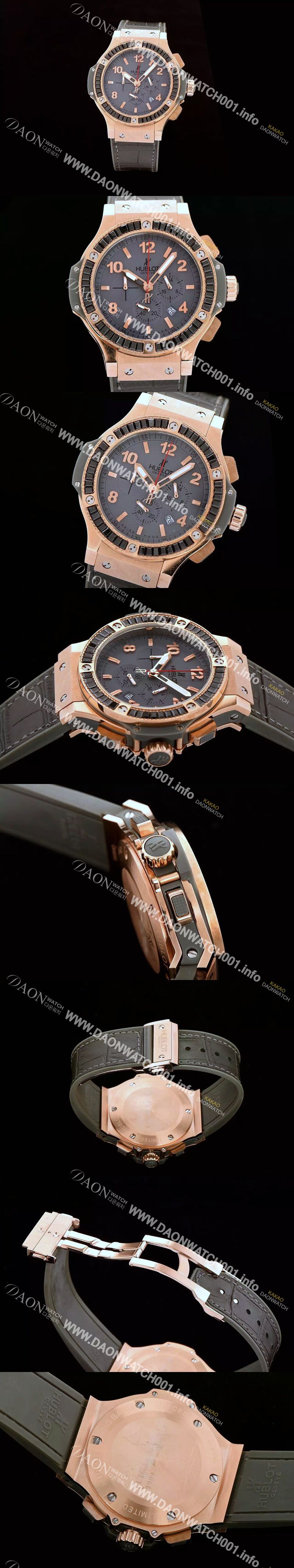 미러급 휴블렛 남성용 빅뱅 에볼루션 쿼츠 다이아몬드 버젼 그레이다이얼 HUB0442 Ⅳ