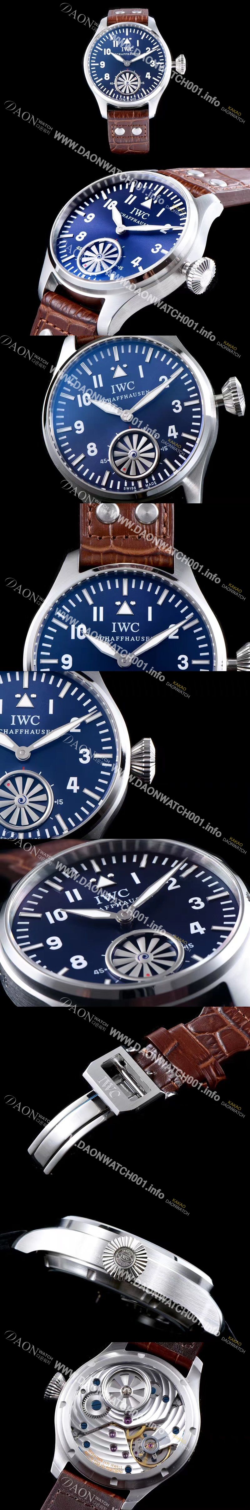 미러급 아이더블유씨 남성용 빅 파일럿 마커스 뷸러 터빈 무브먼트 V6F 1:1베스트 에디션 블루 다이얼 IWC0200 Ⅳ