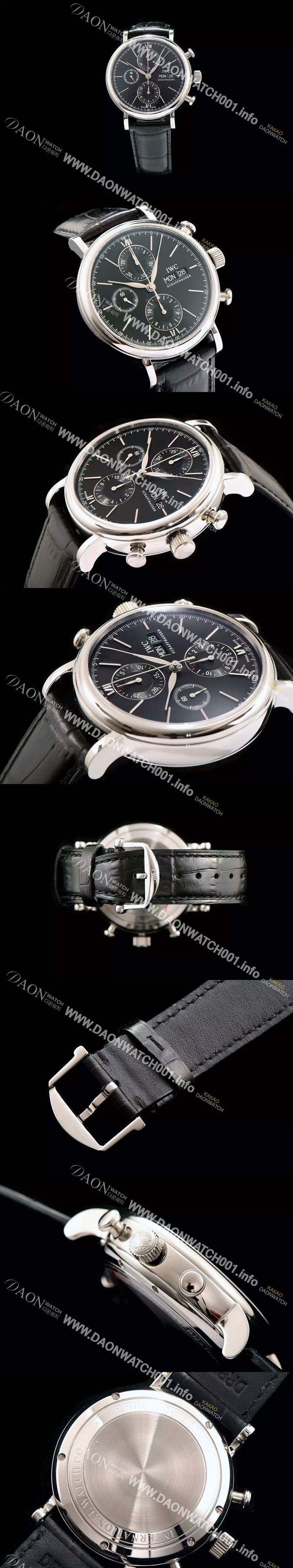 미러급 아이더블유씨 남성용 포르토피노 7750 오토매틱 무브먼트 블랙 다이얼 IWC0201 Ⅳ