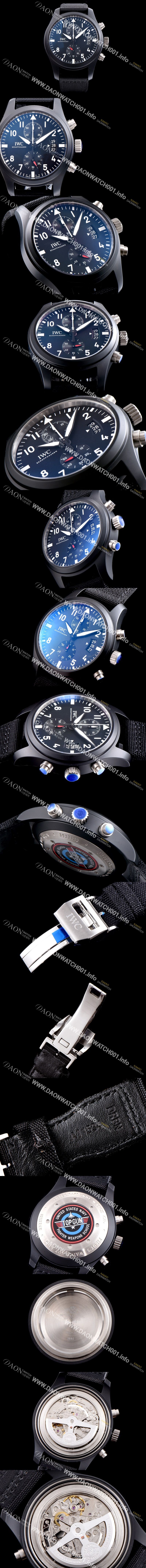 미러급 아이더블유씨 남성용 에디션 탑건 IW388007 세라믹 V6F 블랙 다이얼 오토매틱 무브먼트 IWC0203 Ⅳ