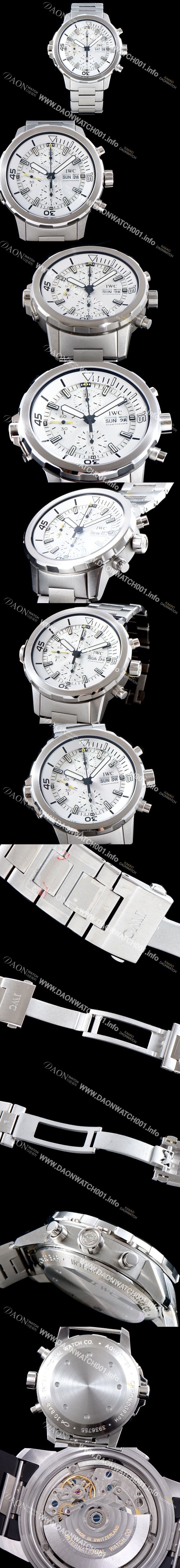 미러급 아이더블유씨 남성용 아쿠아타이머 IW376802 크로노그래프 화이트 다이얼 IWC0401 Ⅳ