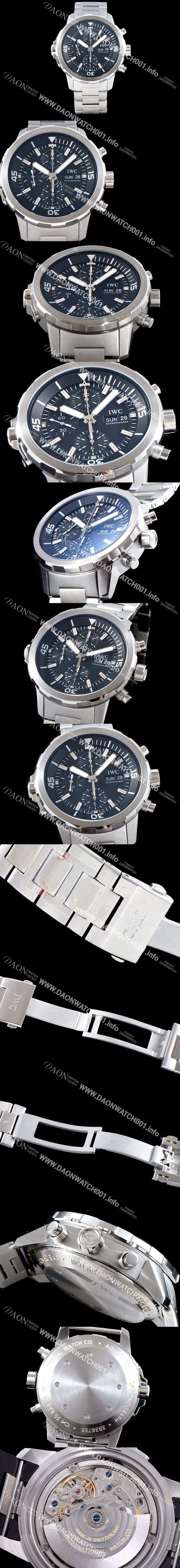 미러급 아이더블유씨 남성용 아쿠아타이머 IW376804 크로노그래프 블루다이얼 IWC0400 Ⅳ