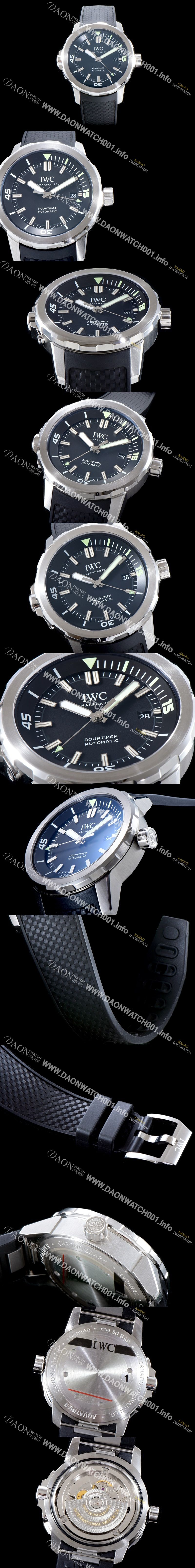 미러급 아이더블유씨 남성용 아쿠아타이머 IW329001 신형 다이버 워치!! 센트럴 해킹 세컨즈 블랙 다이얼 오토매틱 무브먼트 IWC0103 Ⅳ