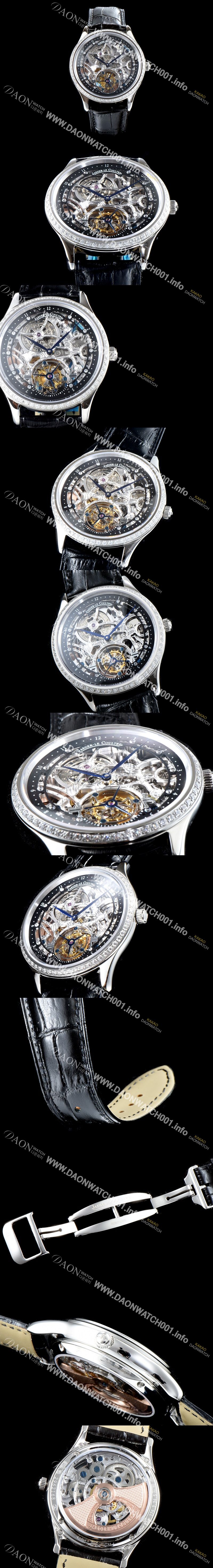 미러급 예거르쿨트르 남성용 신형 마스터 그랜드 투어빌론 1:1 수공 맞물림 형식의 쥬얼라인 블랙&실버 스켈레톤 다이얼 투어빌론 무브먼트 JAG0401 Ⅳ