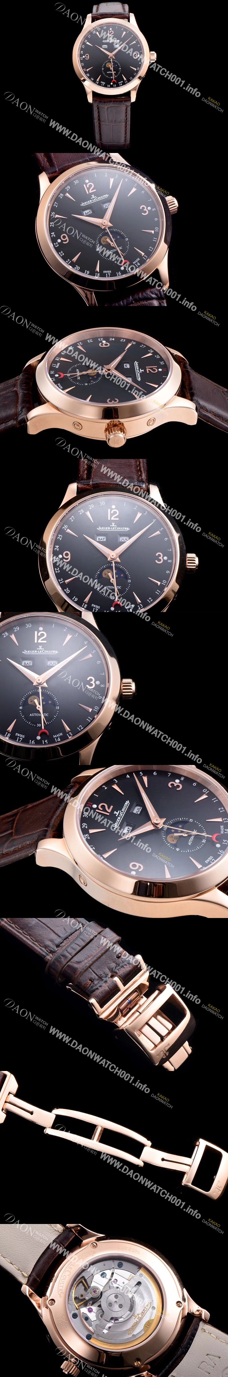 미러급 예거르꿀뜨르 남성용 마스터 캘린더 1552520모델 씬 문페이즈 블랙다이얼 아플리케 인덱스 오토매틱 무브먼 JAG4203 Ⅳ